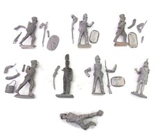 INCOMPLETE Lot Of 8 Pewter / Lead Soldier Figurines  Parts Approx 2-1/2" Tall