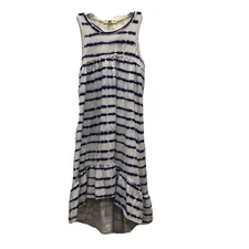 Tucker + Tate Girls Dress 7 Blue White Lace Long high-low Tank Racer Back Beach