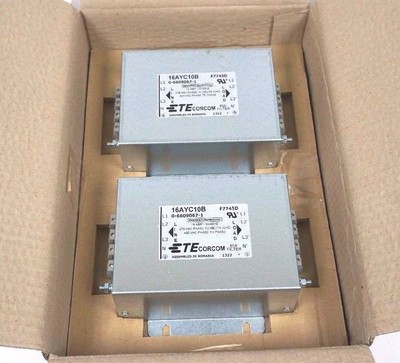 BOX OF 2 NEW TYCO CORCOM 16AYC10B POWER LINE FILTERS