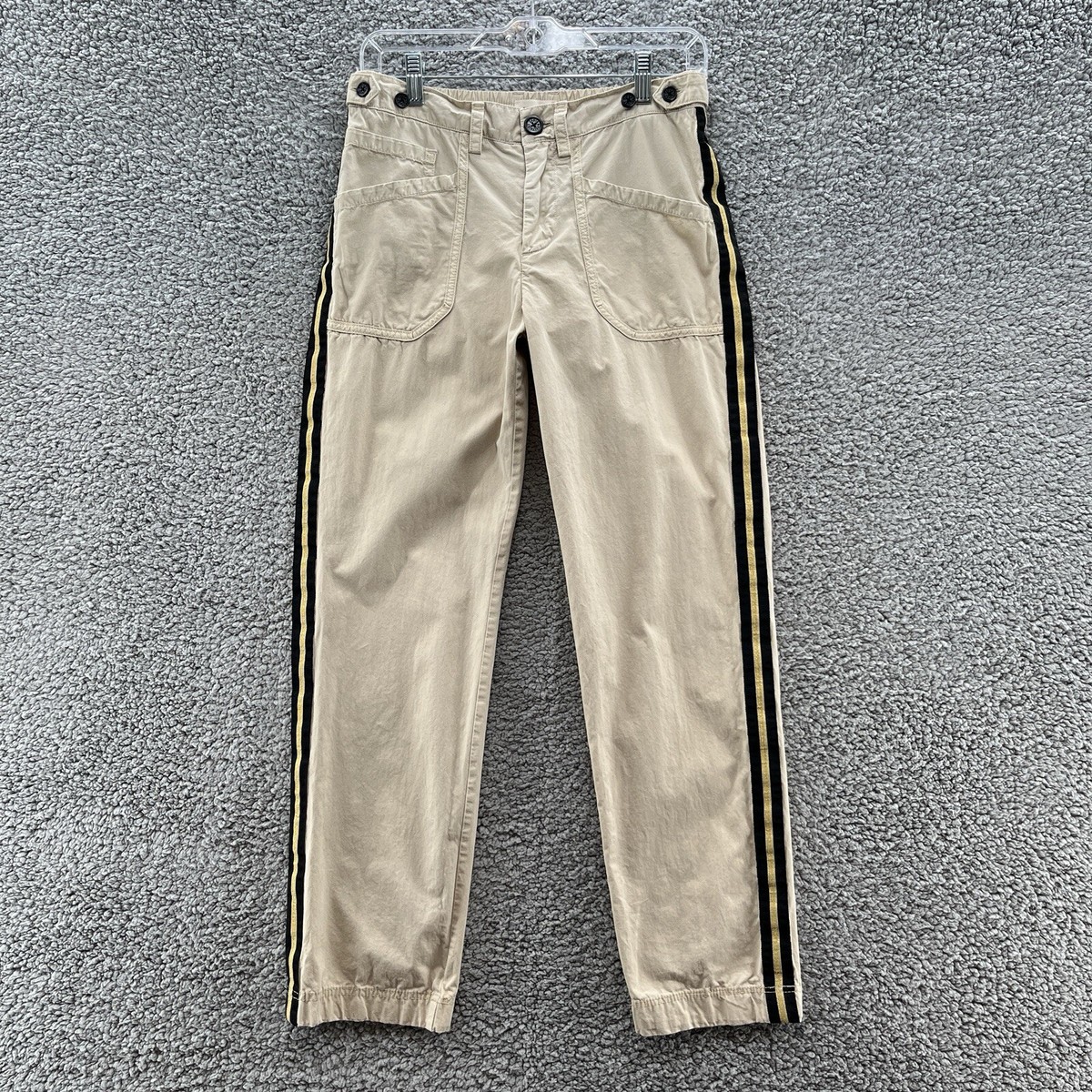 Zadig Voltaire Pants Women Small Tan Pamela Cotton Black Zadig Voltaire Pants Women Small Tan Pamela Cotton Black