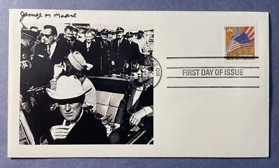 SIGNED JAMES M. MOORE FIRST DAY COVER AUTOGRAPH FDC - JFK ASSASSINATION WITNESS