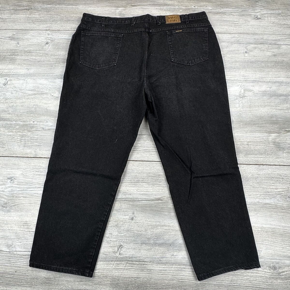 VTG H.I.S. Jeans Mens 48x30 Black Dark Wash Straight Leg VTG H.I.S. Jeans Mens 48x30 Black Dark Wash Straight Leg