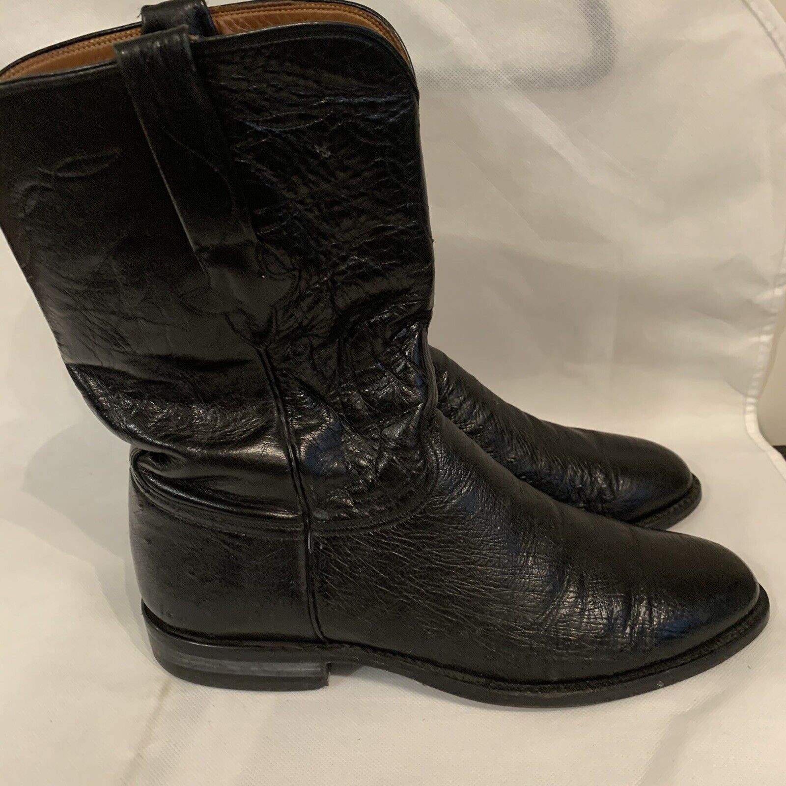 LUCCHESE HANDMADE SMOOTH OSTRICH ROPER COWBOY BOO… - image 7