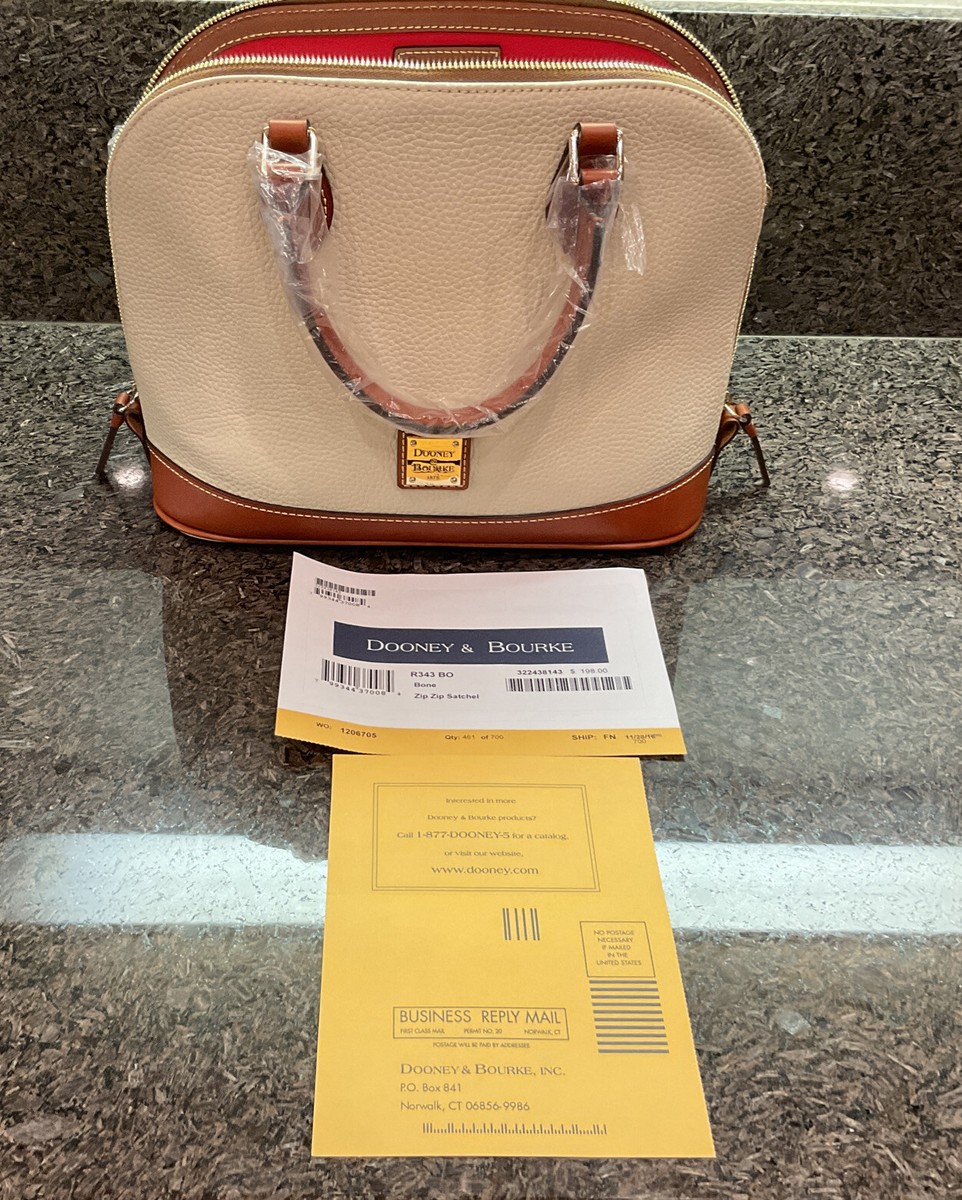 Dooney Bourke handbag R343 Bone *Zip Zip Satchel With Dust Bag