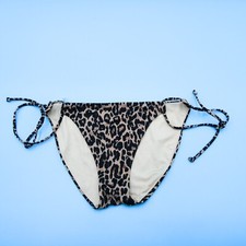Victorias Secret Small Leopard Print Hipster Tie Bikini Bottom Swimwear Beach VS