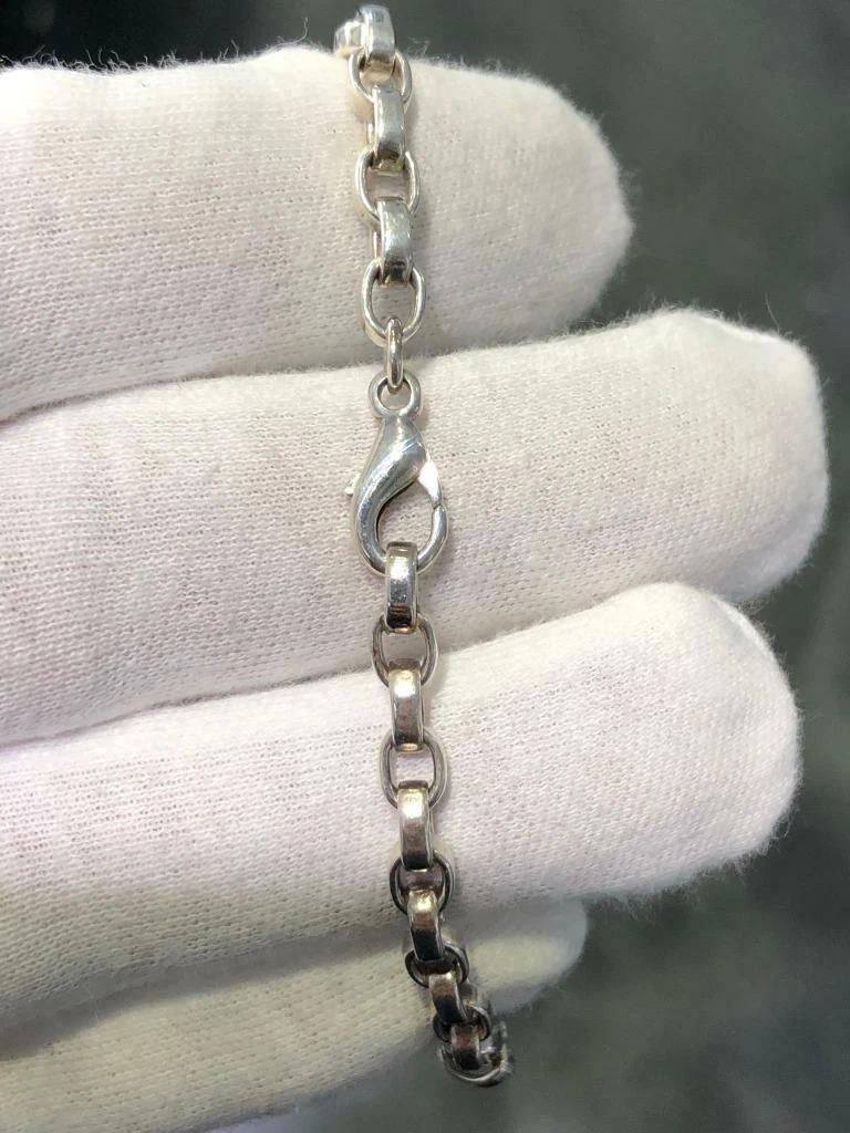 Sterling Silver .925 Open Link Design Bracelet Lobster Lock Hand Made Gift 7