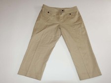 Talbots Women's Cropped Stretch Pants Size 14 Khaki Beige Flat Front Stretch