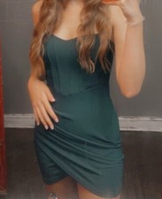 Windsor Hunter Green Corset Short Dress In Small