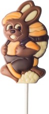 Confiserie Weibler Schokoladen Lolli Hase mit Kiepe 35 g