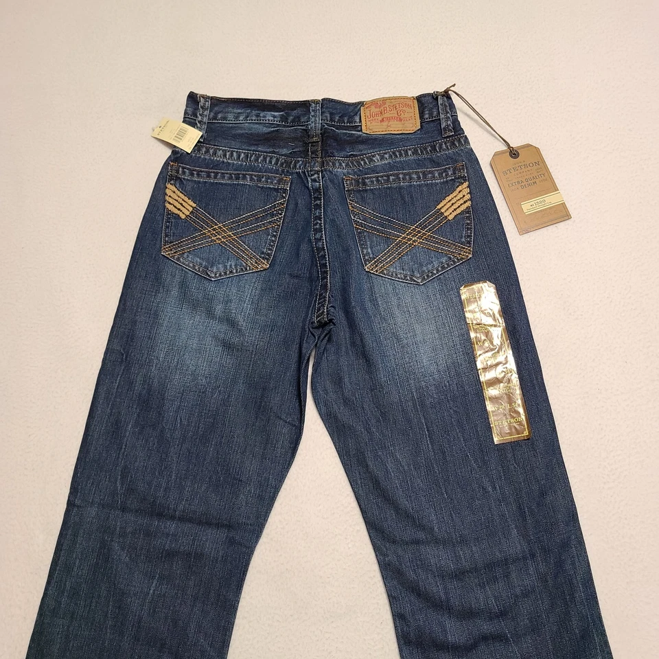 Stetson Men's Sz 28x34 1520 Standard Fit Jeans Straight Leg Two Tone Jeans. - Image 3 of 4