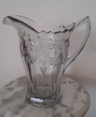 EAPG Lancaster Glass Co. Carnation Ware aka Carnation Clear Colorless Pitcher