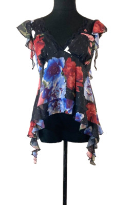 NWT- evolutionary junior blouse - Size M - multicolor floral design