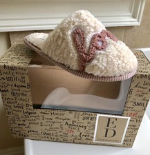 New Ellen Degeneres ED LOVE Slipper 6M Cream Retail 59.00
