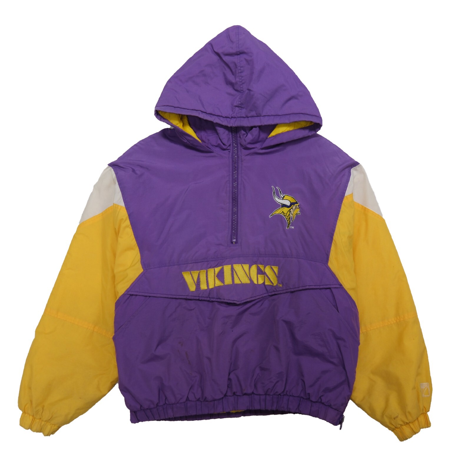 Vintage Minnesota Vikings Logo 7 Puffer Jacket Size XL 1/2 Zip Pullover