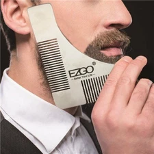 EZGO Stainless Steel Beard Comb Symmetry Trimming Shaping Styling Template Tool