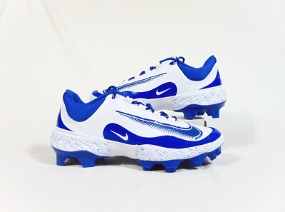 Nike Alpha Huarache Elite 4 Low MCS Blue & White Cleats Sz