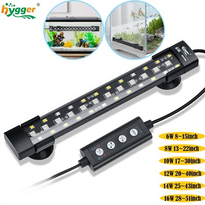 hygger Submersible Aquarium Underwater LED Light Waterproof Fish Tank Lamp 6W/8W