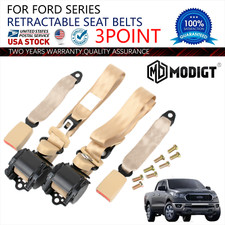 Car Safety Seat Belt 3 Point Set Retractable Beige For Ford Expedition Replace