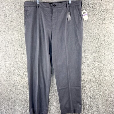 New Van Heusen Air Pants Mens 38 Gray 40x29.5 Flex Waist Cooling Office NWT $70