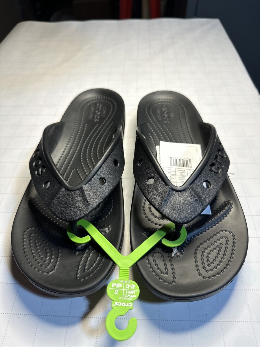 Crocs Baya II Flip Flops Unisex M9/W11 208192-001 Black (NWT) | eBay