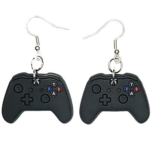 Game Controller Earrings Handmade Hypoallergenic Silver Plated Fishhooks - Picture 5 of 5