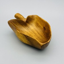 VTG Blair Hawaii MONKEY POD LEAF Nut Serving Bowl Wood Trinket Dish Boho Décor
