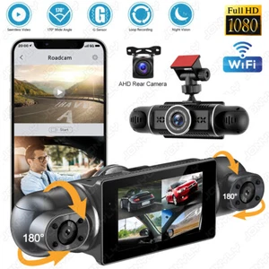 4 Chaîne Wifi Dash Cam 1080P HD Enregistreur de conduite G-Sensor Voiture avant+Caméra arrière