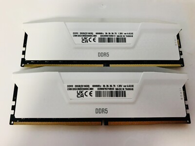 Corsair メモリ　ホワイト 32GB VENGEANCE® RGB 32GB (2x16GB) DDR5 DRAM 6000MHz C40 Memory Kit — White