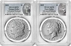 2025-P (MS70) Morgan & Peace Silver Dollar (2 Coin Set) Advanced Release AR PCGS