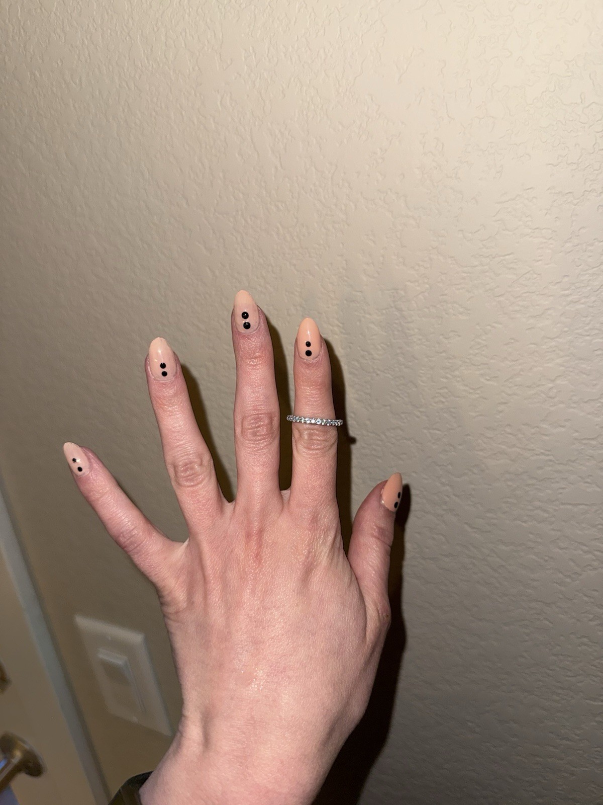 Aquamarine Platinum Infinity Stackable Wedding An… - image 1