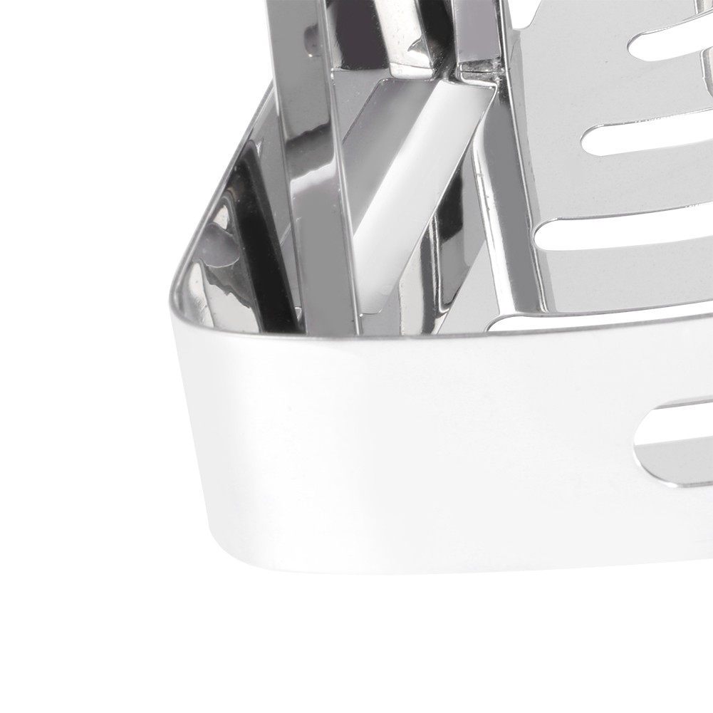 Stainless Steel Double&8209;Layer Triangular Corner Shower Storage Shelf