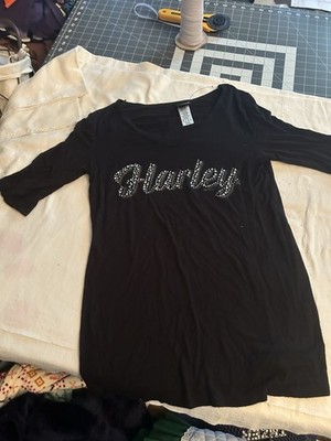 Harley-Davidson Shirt Women s Med black H-D Barnett El Paso Texas rhinestones