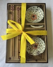 New Japanese Chopsticks & Sauce Bowls Gift Set
