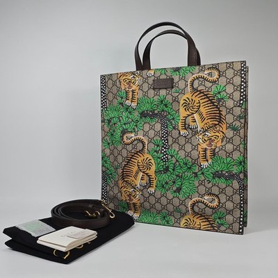 Gucci Bengal Tiger Print GG Supreme Canvas Tote Bag 149860282 [U]