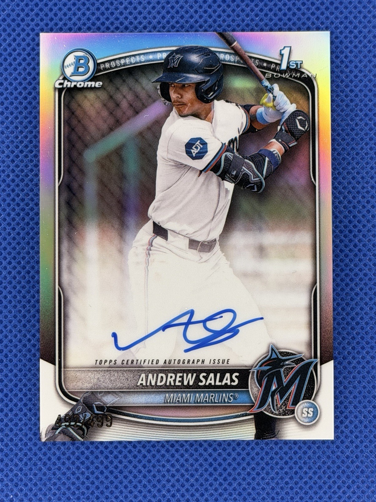 Andrew Salas 2025 1st Bowman Chrome #CPA-AS Marlins Refractor Auto 492/499