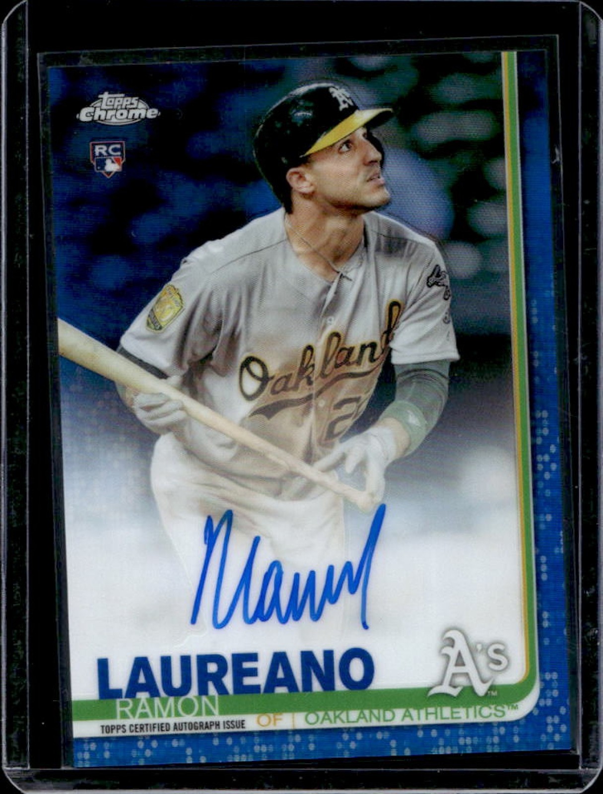 2019 Topps Chrome Ramon Laureano Rookie Auto Blue Refractor #/150 Athletics