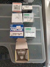  7 Various MR16 12V Bulbs, 2 Pin Base, Narrow  Flood Bulbs In Lot