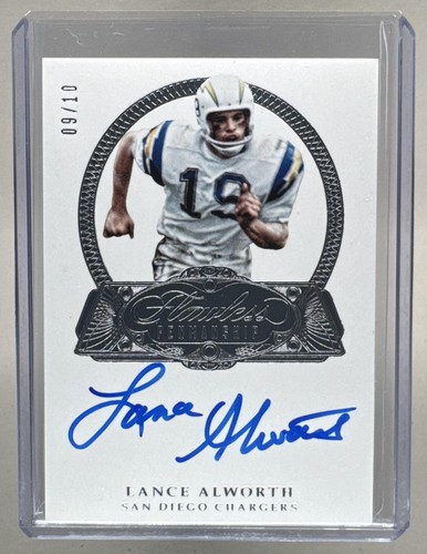 Lance Alworth 2017 Panini Flawless #FP-LA Penmanship Auto /10