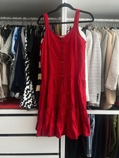 Women’s Vintage Erin Brookes Collection Red Sleeveless Sundress Medium