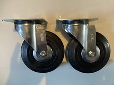 125mm Heavy Duty Swivel Castors - No Brakes - 100kg X2 - TENTE