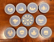 Wedgwood Jasperware Christmas Plates 1969 1978 + 10th Anniv Complete Collection