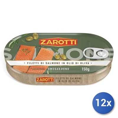 12x Zarotti Salmone mit Olivenöl Gr 150 Dose, Multicolor