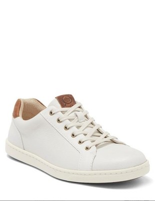 Born Ashram II Shoes Mens Size 8 White Leather Low Top Lace Up Casual Sneakers