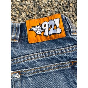 polar 92 denim Saftey Cone 34x34 Distressing 92 Pants - Dark Blue – Polar Skate Co main image 4