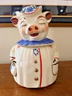 SHAWNEE Pottery Winnie The Pig Blue Clover Blossom Cookie Jar With Lid
