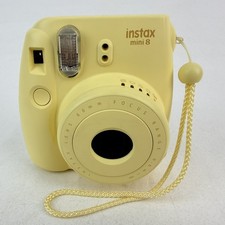 FujiFilm Instax Mini 8 Instant Film Camera Yellow w/Wrist Strap Tested