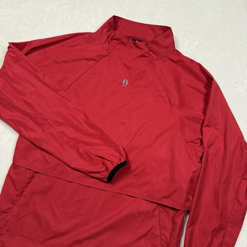 Bearded Goat Jacket Medium Red Pullover Windbreaker Rain Hooded Baseball Golf - product listing photo
