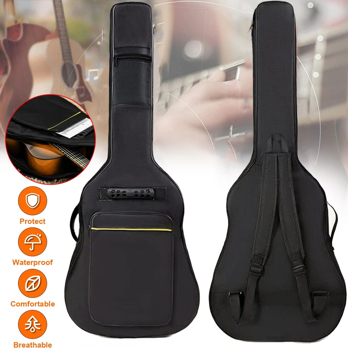 CHITARRA CLASSICA AMPLIFICATA 4/4 Natural Elettrificata 4bande con Custodia
