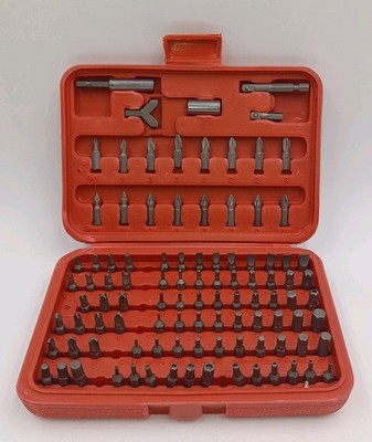 Drill Master 100-pc Security Bit Set w/Case Span Spline Hollow Star Hex Square