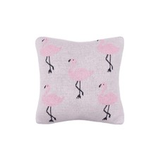 Flamingo Knitted Petite Accent Pillow 10" x 10"